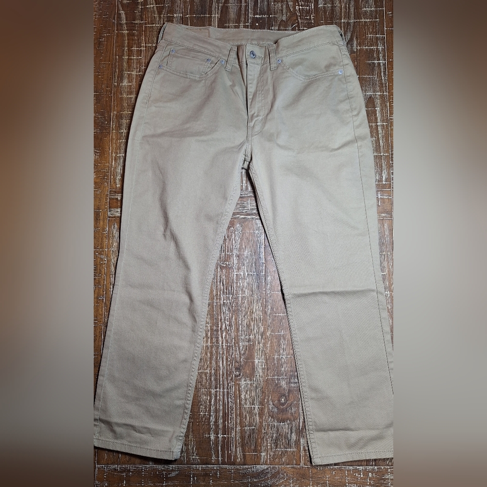Levis 514 Jeans Mens 38x29 Brown Straight Leg Zip Fly 98% Cotton Casual Denim